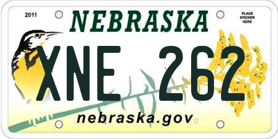 NE license plate XNE262