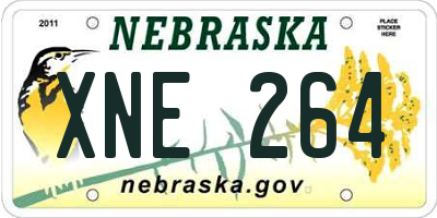 NE license plate XNE264