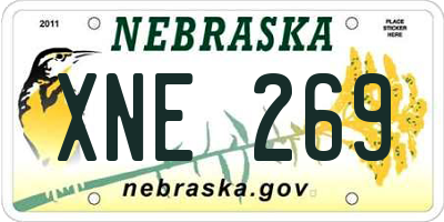 NE license plate XNE269