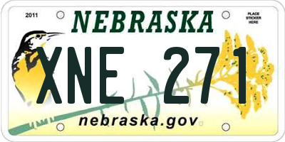 NE license plate XNE271