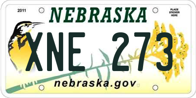 NE license plate XNE273
