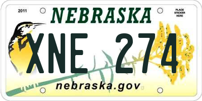 NE license plate XNE274
