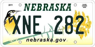 NE license plate XNE282