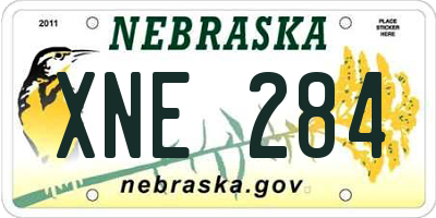 NE license plate XNE284