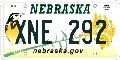 NE license plate XNE292
