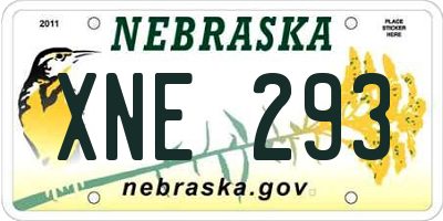 NE license plate XNE293