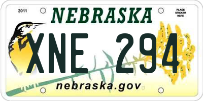 NE license plate XNE294