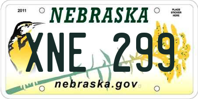 NE license plate XNE299