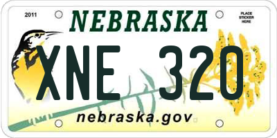 NE license plate XNE320