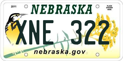 NE license plate XNE322