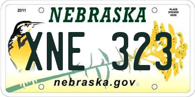 NE license plate XNE323