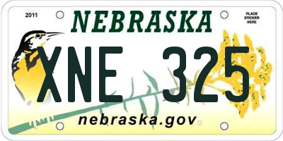 NE license plate XNE325