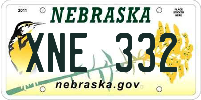 NE license plate XNE332