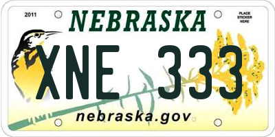 NE license plate XNE333