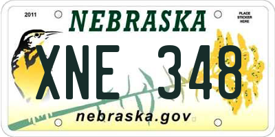 NE license plate XNE348