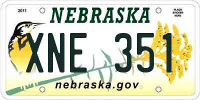 NE license plate XNE351