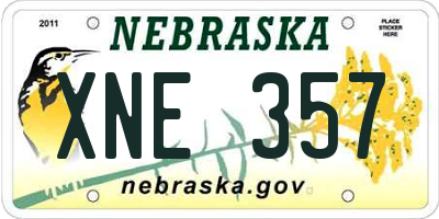 NE license plate XNE357
