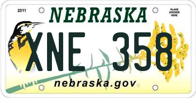 NE license plate XNE358