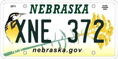 NE license plate XNE372