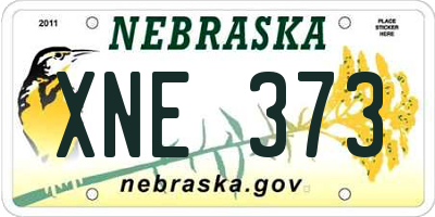 NE license plate XNE373