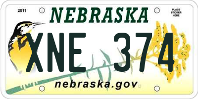 NE license plate XNE374