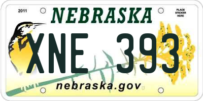 NE license plate XNE393