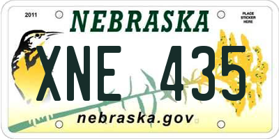NE license plate XNE435