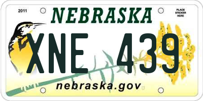 NE license plate XNE439
