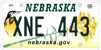 NE license plate XNE443