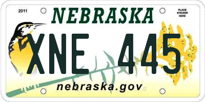 NE license plate XNE445