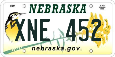 NE license plate XNE452