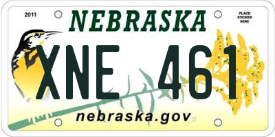 NE license plate XNE461