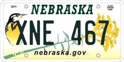 NE license plate XNE467