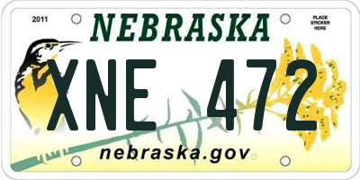 NE license plate XNE472