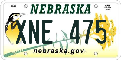 NE license plate XNE475