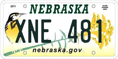 NE license plate XNE481