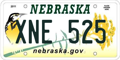 NE license plate XNE525