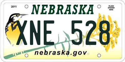 NE license plate XNE528