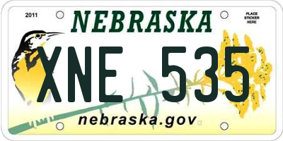 NE license plate XNE535