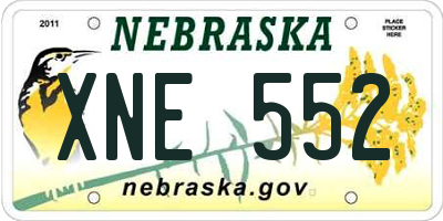 NE license plate XNE552