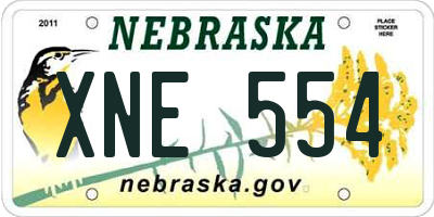 NE license plate XNE554
