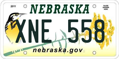 NE license plate XNE558