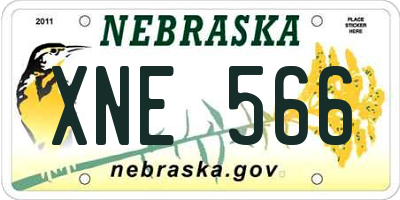 NE license plate XNE566