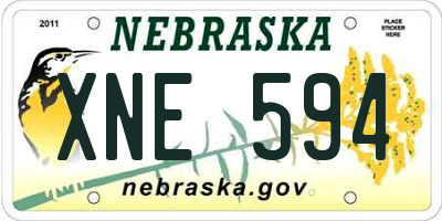NE license plate XNE594