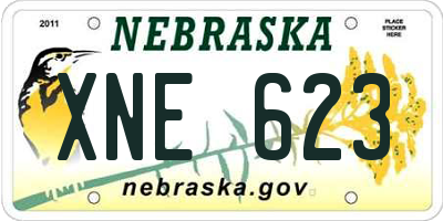 NE license plate XNE623