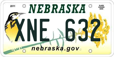 NE license plate XNE632