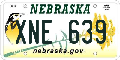 NE license plate XNE639
