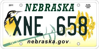 NE license plate XNE658