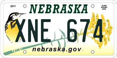 NE license plate XNE674