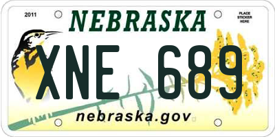 NE license plate XNE689